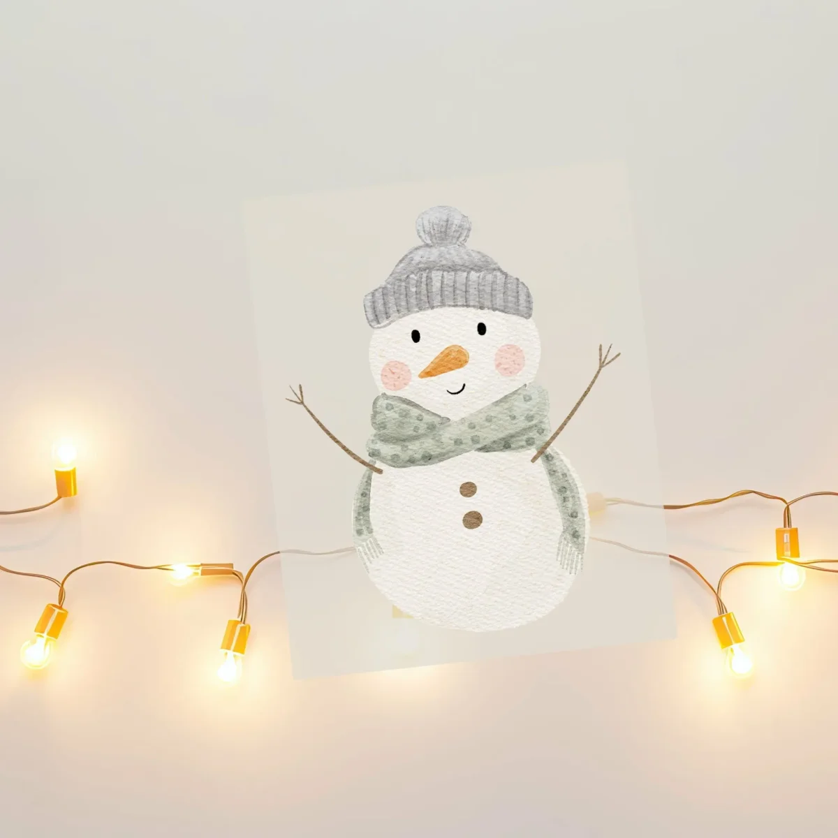 Aquarell-Bügelbild Schneemann | Winter | 7 x 9 cm – Bild 2